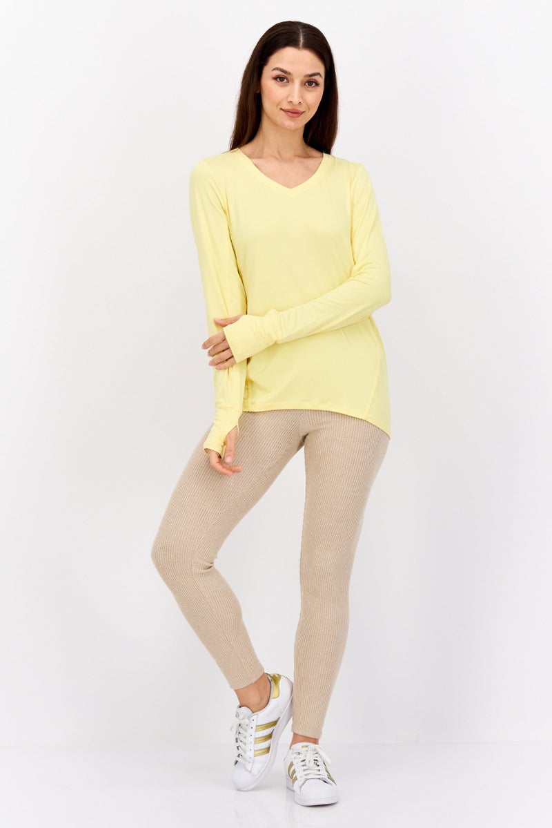 Jones New York تي شيرت تدريب رياضي نسائي، أصفر - Image 4